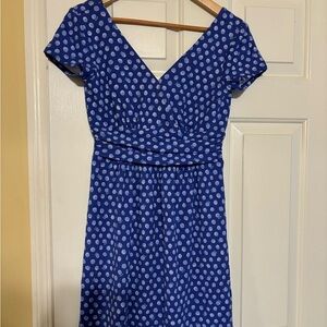 Lilly Pulitzer Blue & White Black Polka Dot Fit & Flare Dress Size Small